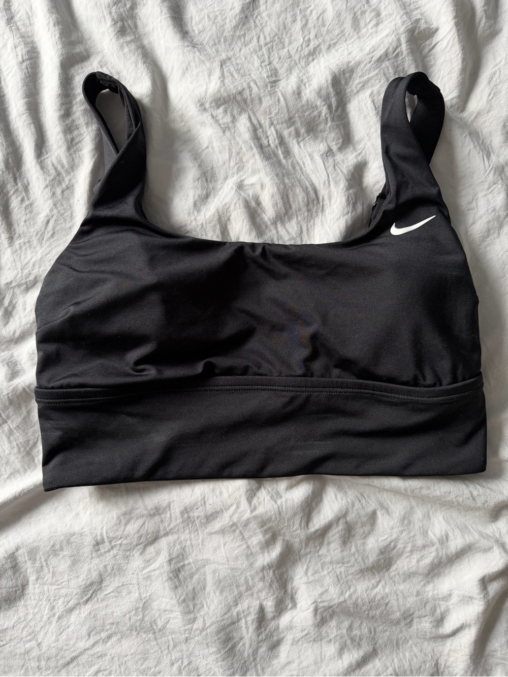 Nike Black Sports Bra with White Swoosh - Everyday Support